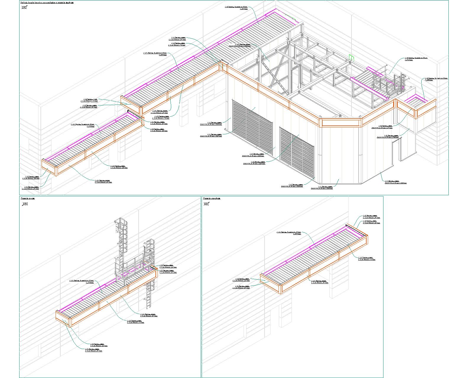 Tavola tecnica di un edificio industriale · visualizzazione