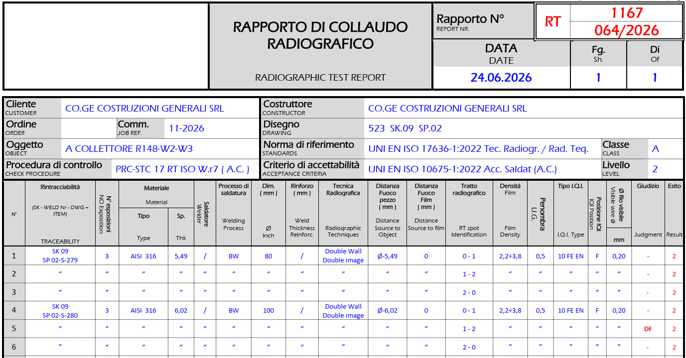 Controlli distruttivi/non distruttivi